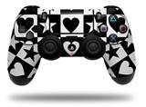 WraptorSkinz Skin compatible with Sony PS4 Dualshock Controller PlayStation 4 Original Slim and Pro Hearts And Stars Black and White (CONTROLLER NOT INCLUDED)