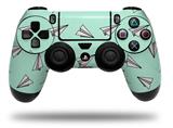 WraptorSkinz Skin compatible with Sony PS4 Dualshock Controller PlayStation 4 Original Slim and Pro Paper Planes Mint (CONTROLLER NOT INCLUDED)