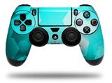 WraptorSkinz Skin compatible with Sony PS4 Dualshock Controller PlayStation 4 Original Slim and Pro Bokeh Hex Neon Teal (CONTROLLER NOT INCLUDED)