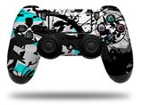 WraptorSkinz Skin compatible with Sony PS4 Dualshock Controller PlayStation 4 Original Slim and Pro Baja 0018 Neon Teal (CONTROLLER NOT INCLUDED)