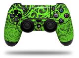 WraptorSkinz Skin compatible with Sony PS4 Dualshock Controller PlayStation 4 Original Slim and Pro Folder Doodles Neon Green (CONTROLLER NOT INCLUDED)