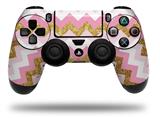 WraptorSkinz Skin compatible with Sony PS4 Dualshock Controller PlayStation 4 Original Slim and Pro Pink and White Chevron (CONTROLLER NOT INCLUDED)