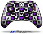 Decal Skin Wrap fits Microsoft XBOX One Wireless Controller Purple Hearts And Stars