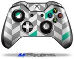 Decal Skin Wrap fits Microsoft XBOX One Wireless Controller Chevrons Gray And Turquoise