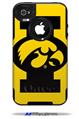 Iowa Hawkeyes Tigerhawk Oval 02 Black on Gold - Decal Style Vinyl Skin fits Otterbox Commuter iPhone4/4s Case (CASE SOLD SEPARATELY)