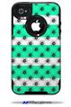 Kearas Daisies Stripe Sea Foam - Decal Style Vinyl Skin fits Otterbox Commuter iPhone4/4s Case (CASE SOLD SEPARATELY)
