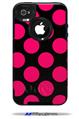 Kearas Polka Dots Pink On Black - Decal Style Vinyl Skin fits Otterbox Commuter iPhone4/4s Case (CASE SOLD SEPARATELY)