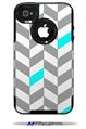 Chevrons Gray And Aqua - Decal Style Vinyl Skin fits Otterbox Commuter iPhone4/4s Case (CASE SOLD SEPARATELY)