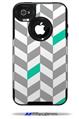 Chevrons Gray And Turquoise - Decal Style Vinyl Skin fits Otterbox Commuter iPhone4/4s Case (CASE SOLD SEPARATELY)