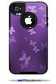 Bokeh Butterflies Purple - Decal Style Vinyl Skin fits Otterbox Commuter iPhone4/4s Case (CASE SOLD SEPARATELY)