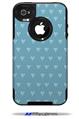 Hearts Blue On White - Decal Style Vinyl Skin fits Otterbox Commuter iPhone4/4s Case (CASE SOLD SEPARATELY)