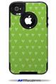 Hearts Green On White - Decal Style Vinyl Skin fits Otterbox Commuter iPhone4/4s Case (CASE SOLD SEPARATELY)