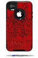 Folder Doodles Red - Decal Style Vinyl Skin fits Otterbox Commuter iPhone4/4s Case (CASE SOLD SEPARATELY)