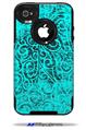 Folder Doodles Neon Teal - Decal Style Vinyl Skin fits Otterbox Commuter iPhone4/4s Case (CASE SOLD SEPARATELY)
