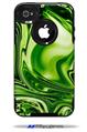 Liquid Metal Chrome Neon Green - Decal Style Vinyl Skin compatible with Otterbox Commuter iPhone4/4s Case (CASE SOLD SEPARATELY)
