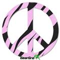 Zebra Skin Pink - Peace Sign Car Window Decal 6 x 6 inches