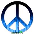 Fire Flames Blue - Peace Sign Car Window Decal 6 x 6 inches