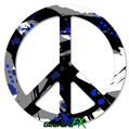 Abstract 02 Blue - Peace Sign Car Window Decal 6 x 6 inches