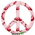 Petals Red - Peace Sign Car Window Decal 6 x 6 inches