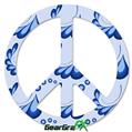 Petals Blue - Peace Sign Car Window Decal 6 x 6 inches