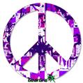 Purple Checker Graffiti - Peace Sign Car Window Decal 6 x 6 inches