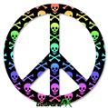 Skull and Crossbones Rainbow - Peace Sign Car Window Decal 6 x 6 inches