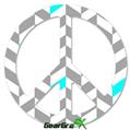 Chevrons Gray And Aqua - Peace Sign Car Window Decal 6 x 6 inches