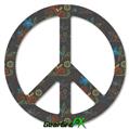 Flowers Pattern 07 - Peace Sign Car Window Decal 6 x 6 inches