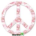 Flowers Pattern Roses 13 - Peace Sign Car Window Decal 6 x 6 inches