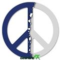 Ripped Colors Blue Gray - Peace Sign Car Window Decal 6 x 6 inches