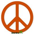 Solids Collection Burnt Orange - Peace Sign Car Window Decal 6 x 6 inches
