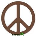 Solids Collection Chocolate Brown - Peace Sign Car Window Decal 6 x 6 inches