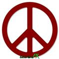 Solids Collection Red Dark - Peace Sign Car Window Decal 6 x 6 inches