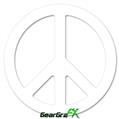 Solids Collection White - Peace Sign Car Window Decal 6 x 6 inches