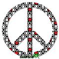 XO Hearts - Peace Sign Car Window Decal 6 x 6 inches