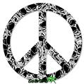 Scattered Skulls Black - Peace Sign Car Window Decal 6 x 6 inches