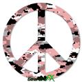 WraptorCamo Digital Camo Pink - Peace Sign Car Window Decal 6 x 6 inches