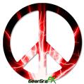 Lightning Red - Peace Sign Car Window Decal 6 x 6 inches