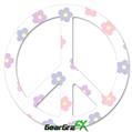 Pastel Flowers - Peace Sign Car Window Decal 6 x 6 inches