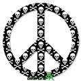 Skull and Crossbones Pattern - Peace Sign Car Window Decal 6 x 6 inches