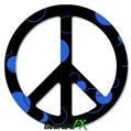 Lots of Dots Blue on Black - Peace Sign Car Window Decal 6 x 6 inches