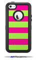 Psycho Stripes Neon Green and Hot Pink - Decal Style Vinyl Skin fits Otterbox Defender iPhone 5C Case (CASE SOLD SEPARATELY)
