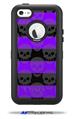 Skull Stripes Purple - Decal Style Vinyl Skin fits Otterbox Defender iPhone 5C Case (CASE SOLD SEPARATELY)