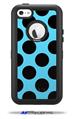 Kearas Polka Dots Black And Blue - Decal Style Vinyl Skin fits Otterbox Defender iPhone 5C Case (CASE SOLD SEPARATELY)