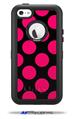 Kearas Polka Dots Pink On Black - Decal Style Vinyl Skin fits Otterbox Defender iPhone 5C Case (CASE SOLD SEPARATELY)