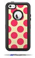 Kearas Polka Dots Pink On Cream - Decal Style Vinyl Skin fits Otterbox Defender iPhone 5C Case (CASE SOLD SEPARATELY)