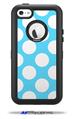 Kearas Polka Dots White And Blue - Decal Style Vinyl Skin fits Otterbox Defender iPhone 5C Case (CASE SOLD SEPARATELY)