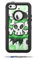 Cartoon Skull Green - Decal Style Vinyl Skin fits Otterbox Defender iPhone 5C Case (CASE SOLD SEPARATELY)