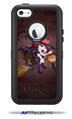 Cute Halloween Witch on Broom with Cat and Jack O Lantern Pumpkin - Decal Style Vinyl Skin fits Otterbox Defender iPhone 5C Case (CASE SOLD SEPARATELY)