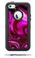 Liquid Metal Chrome Hot Pink Fuchsia - Decal Style Vinyl Skin compatible with Otterbox Defender iPhone 5C Case (CASE SOLD SEPARATELY)